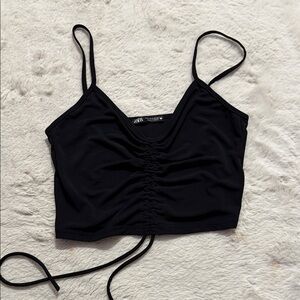 Zara Black V-Neck Top
